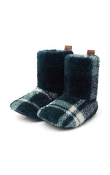 Puppy Slippers | Green Check