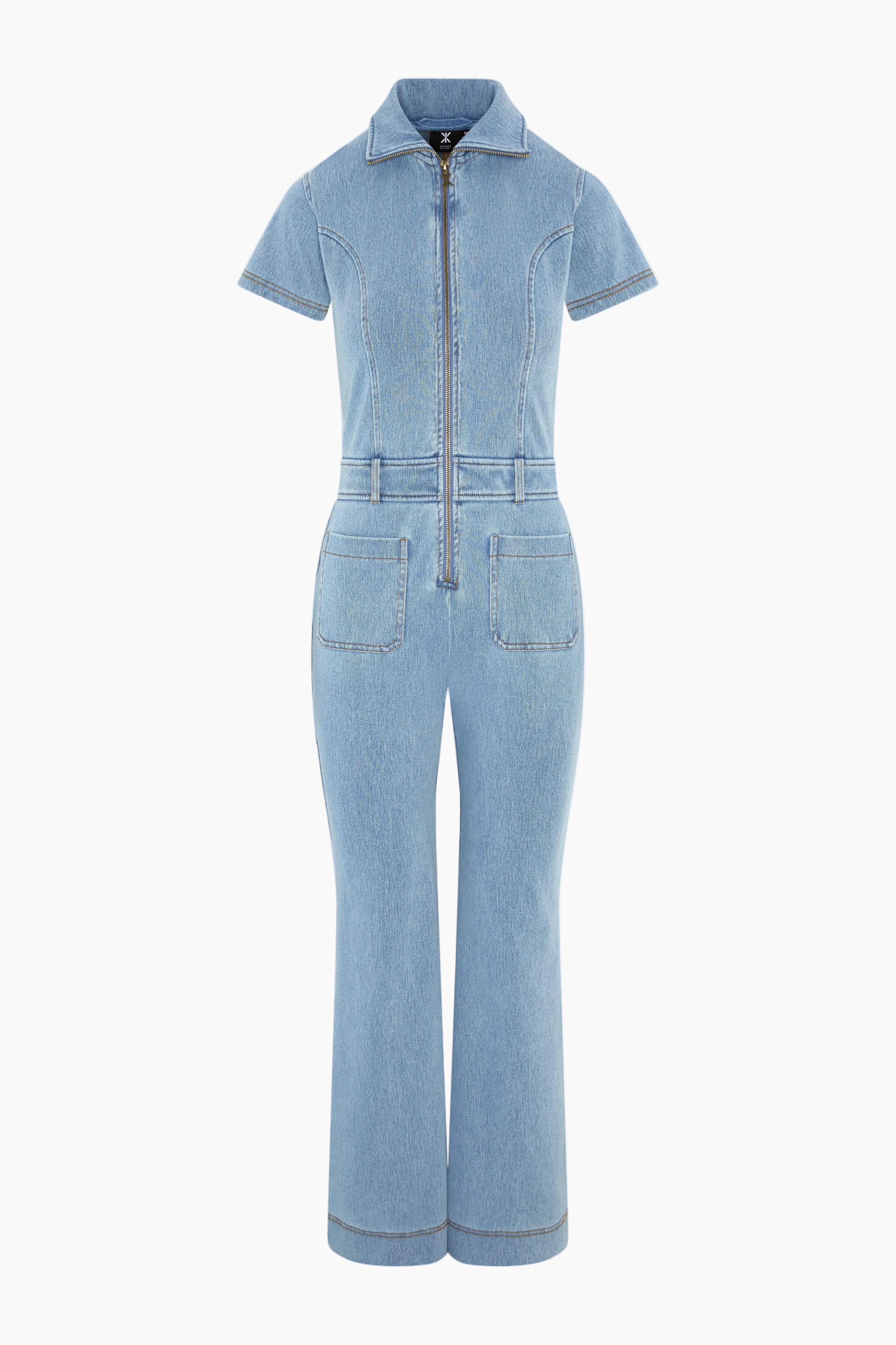 Denim Fit And Flared Jumpsuit – Onepiece