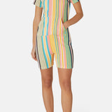 Towel Club Short Fitted Jumpsuit Stripe