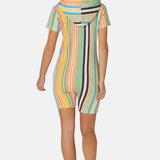 Towel Club Short Fitted Jumpsuit Stripe