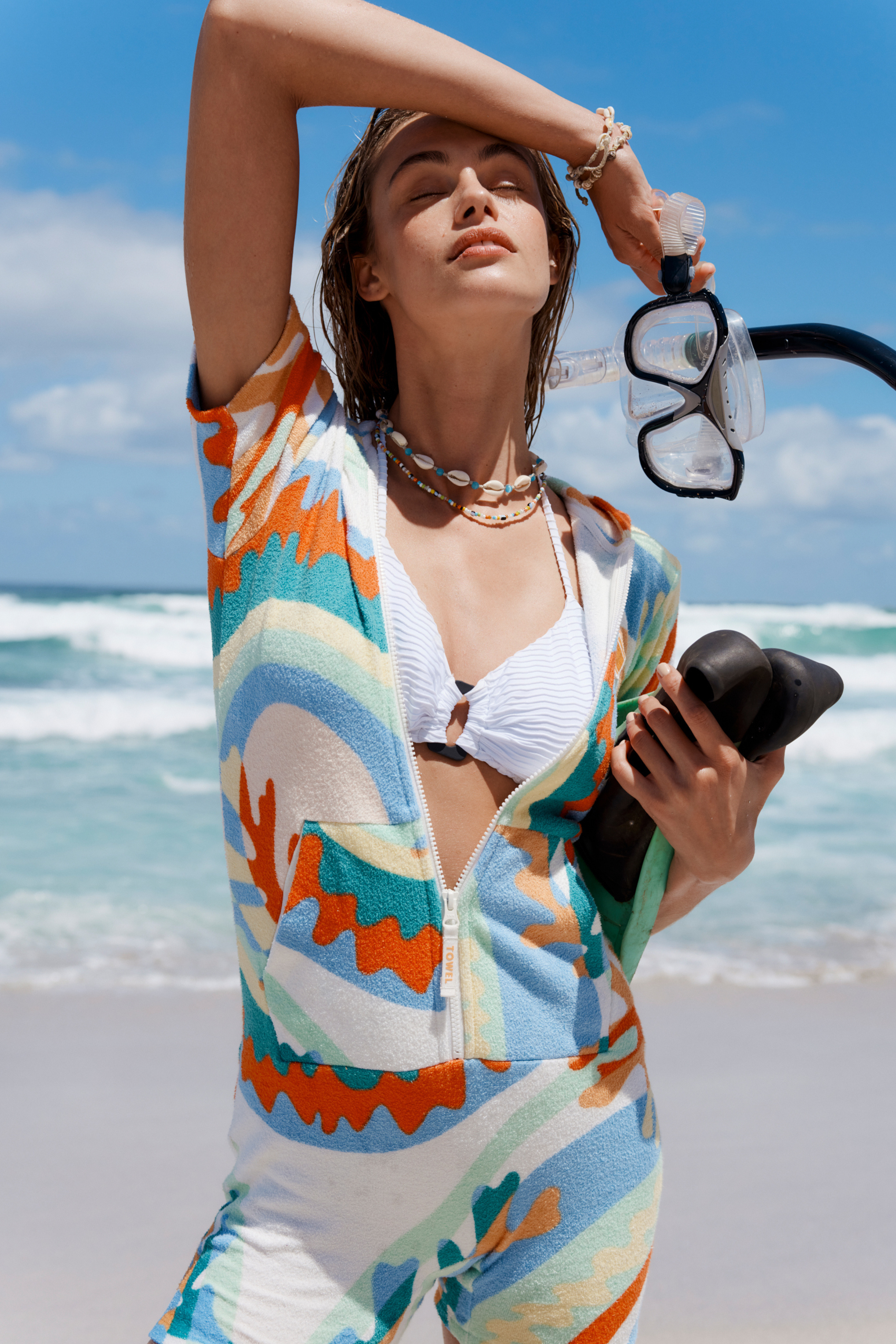 Towel Club Short Fitted Jumpsuit Print