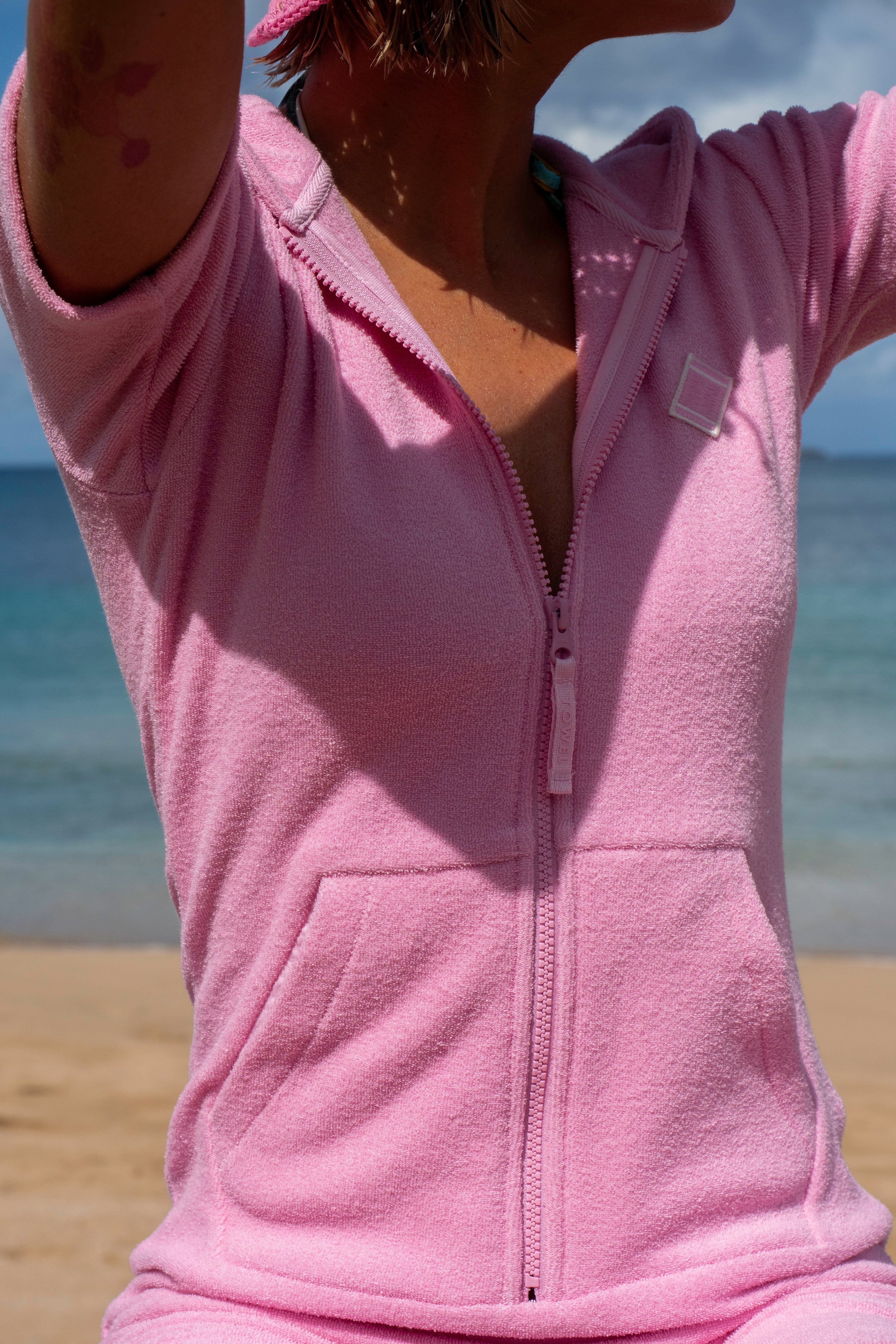 Towel Club Short Fitted Jumpsuit Light Pink