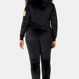 Alps Soft Velvet Fitted Jumpsuit Black