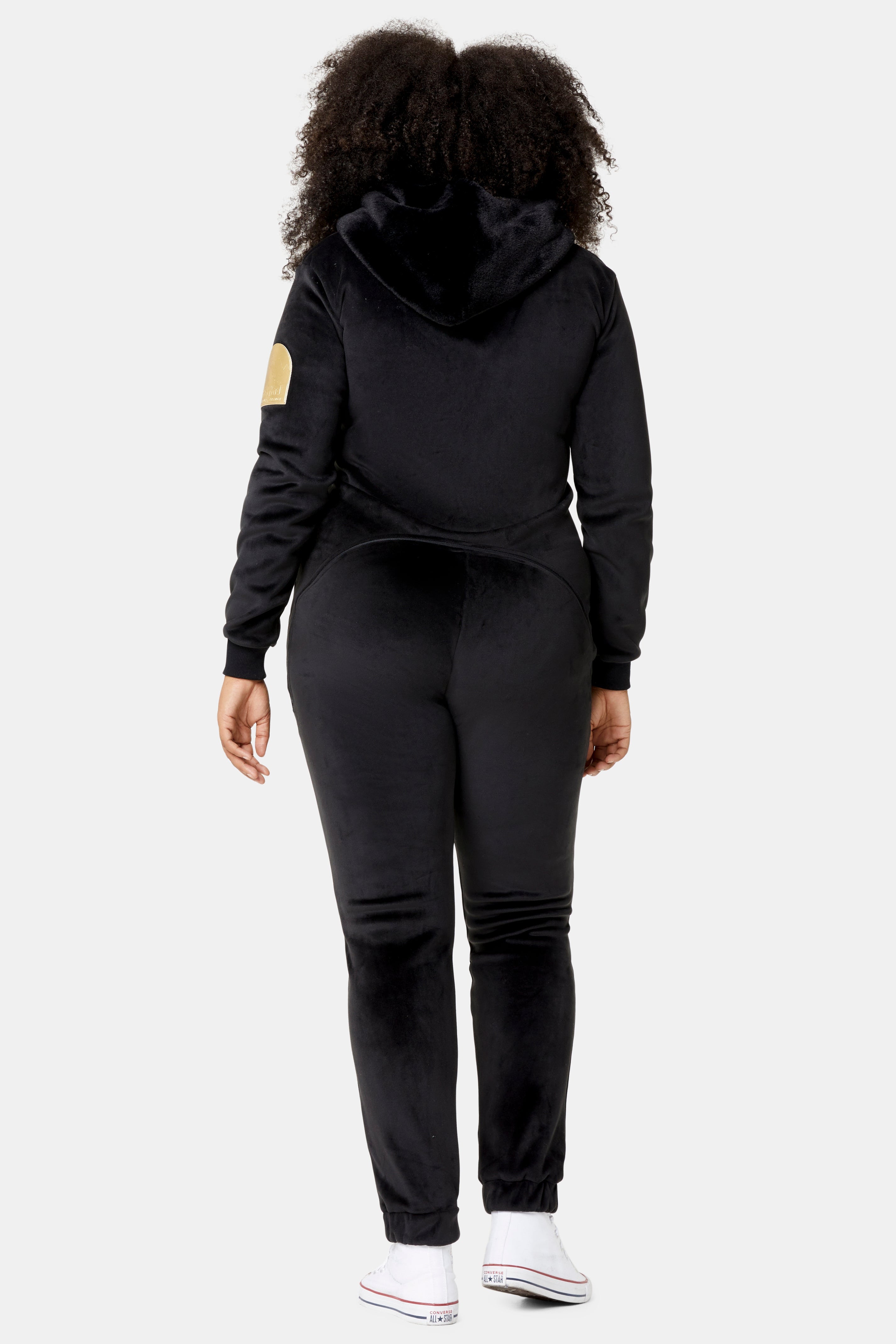 Alps Soft Velvet Fitted Jumpsuit Black