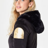 Alps Soft Velvet Fitted Jumpsuit Black