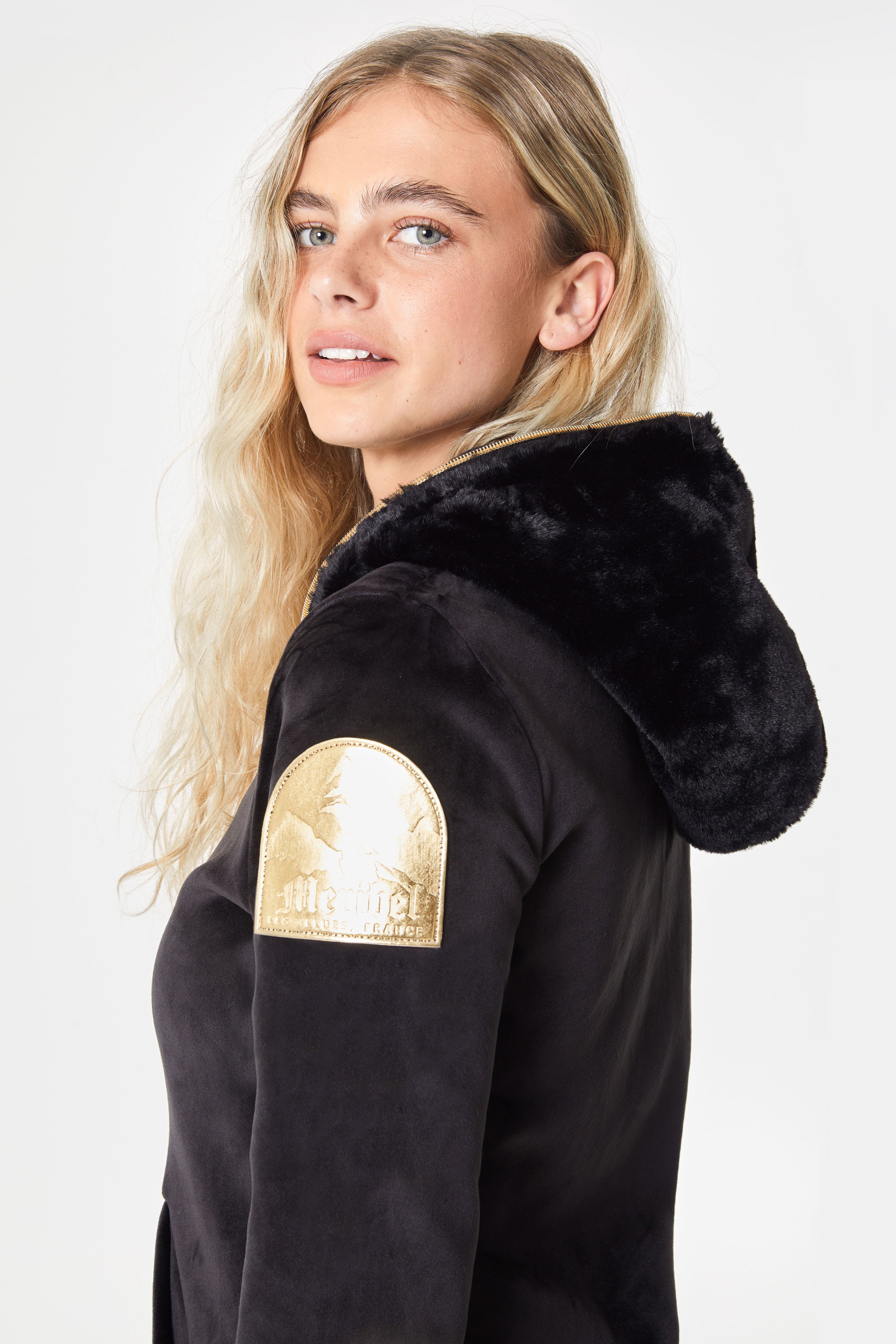 Alps Soft Velvet Fitted Jumpsuit Black