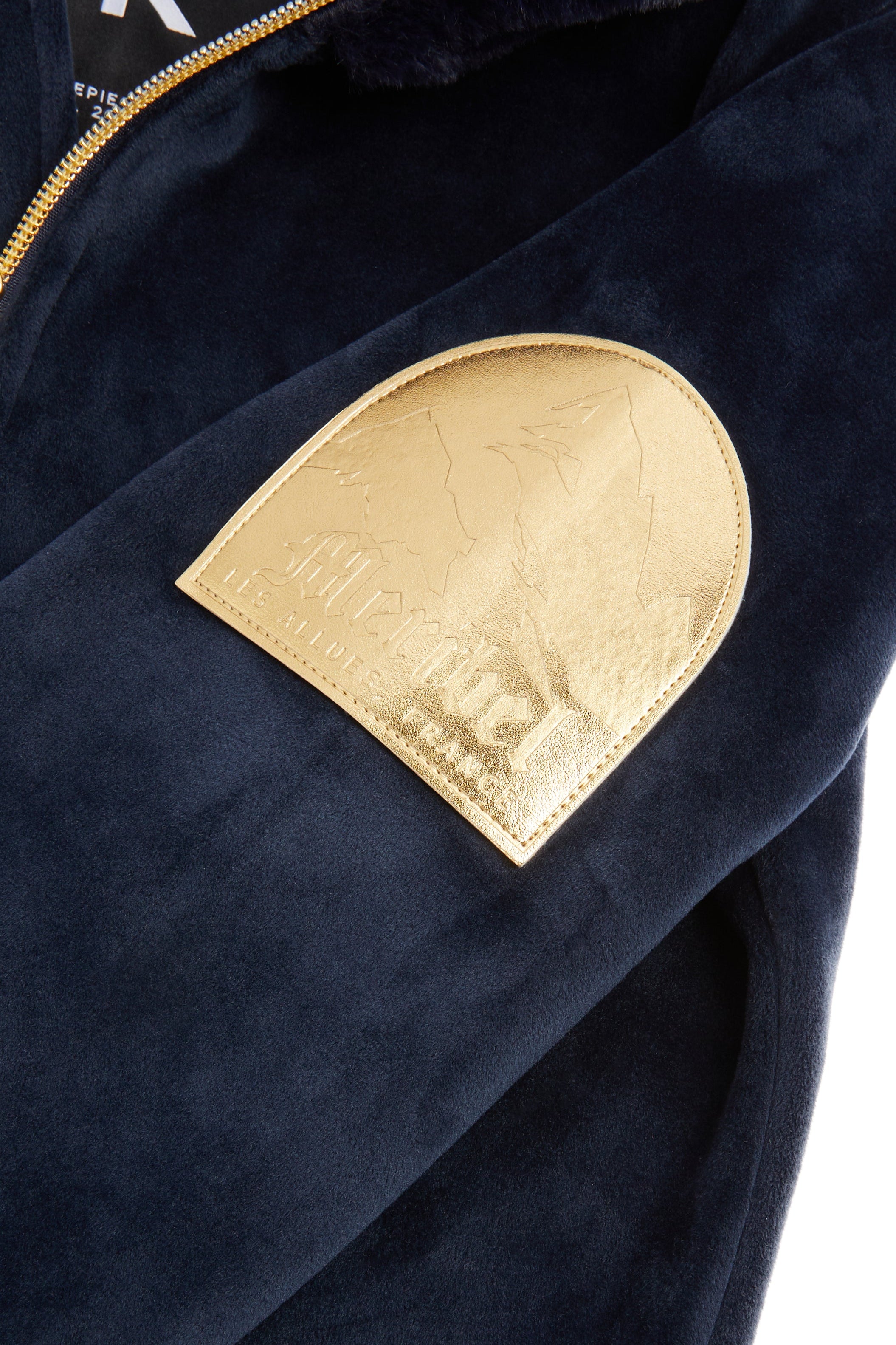 Alps Soft Velvet Fitted Jumpsuit Navy