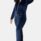 Alps Soft Velvet Fitted Jumpsuit Navy
