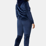 Alps Soft Velvet Fitted Jumpsuit Navy