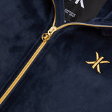 Alps Soft Velvet Fitted Jumpsuit Navy