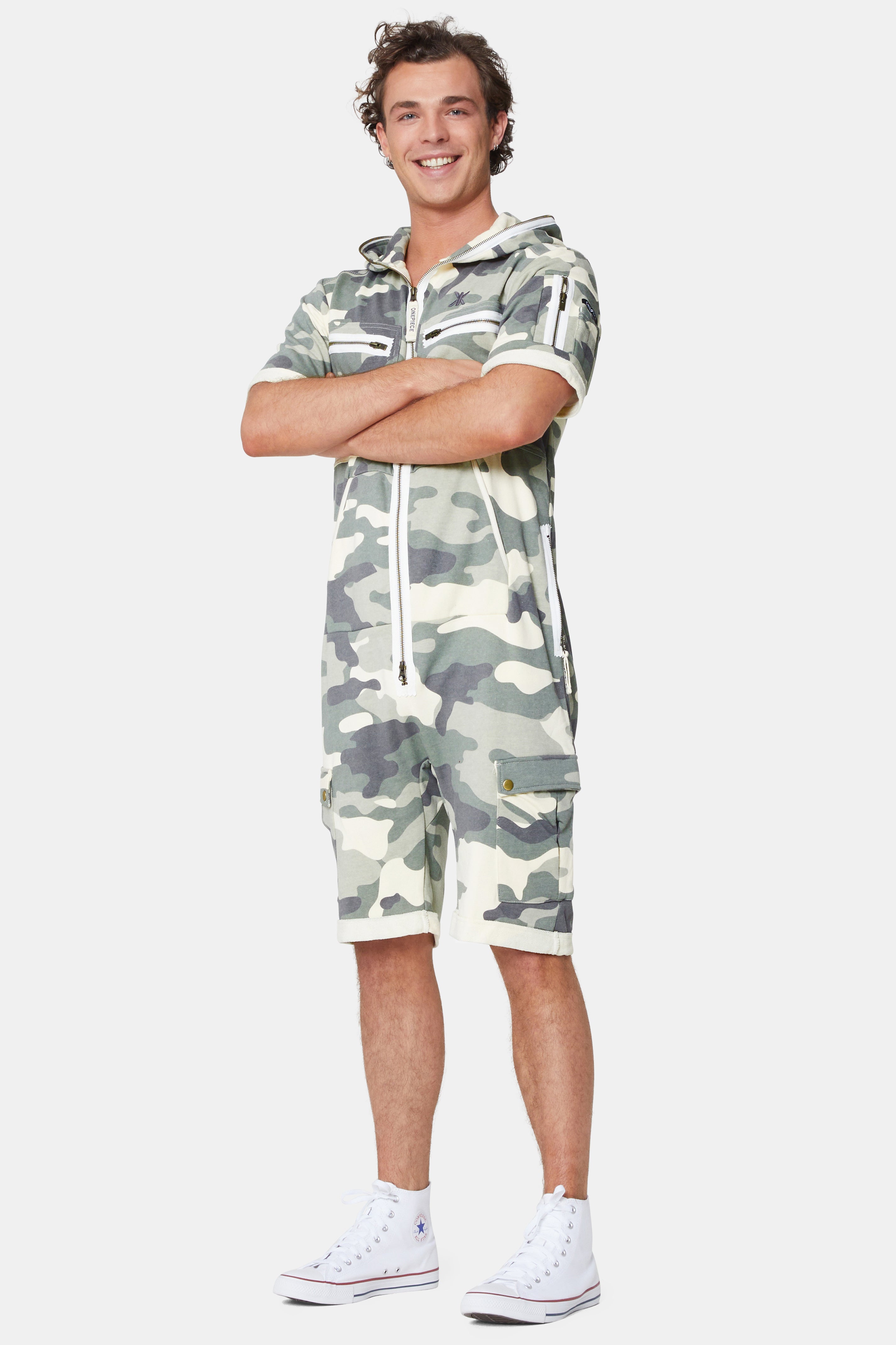 Cargo Short Jumpsuit Army Camo