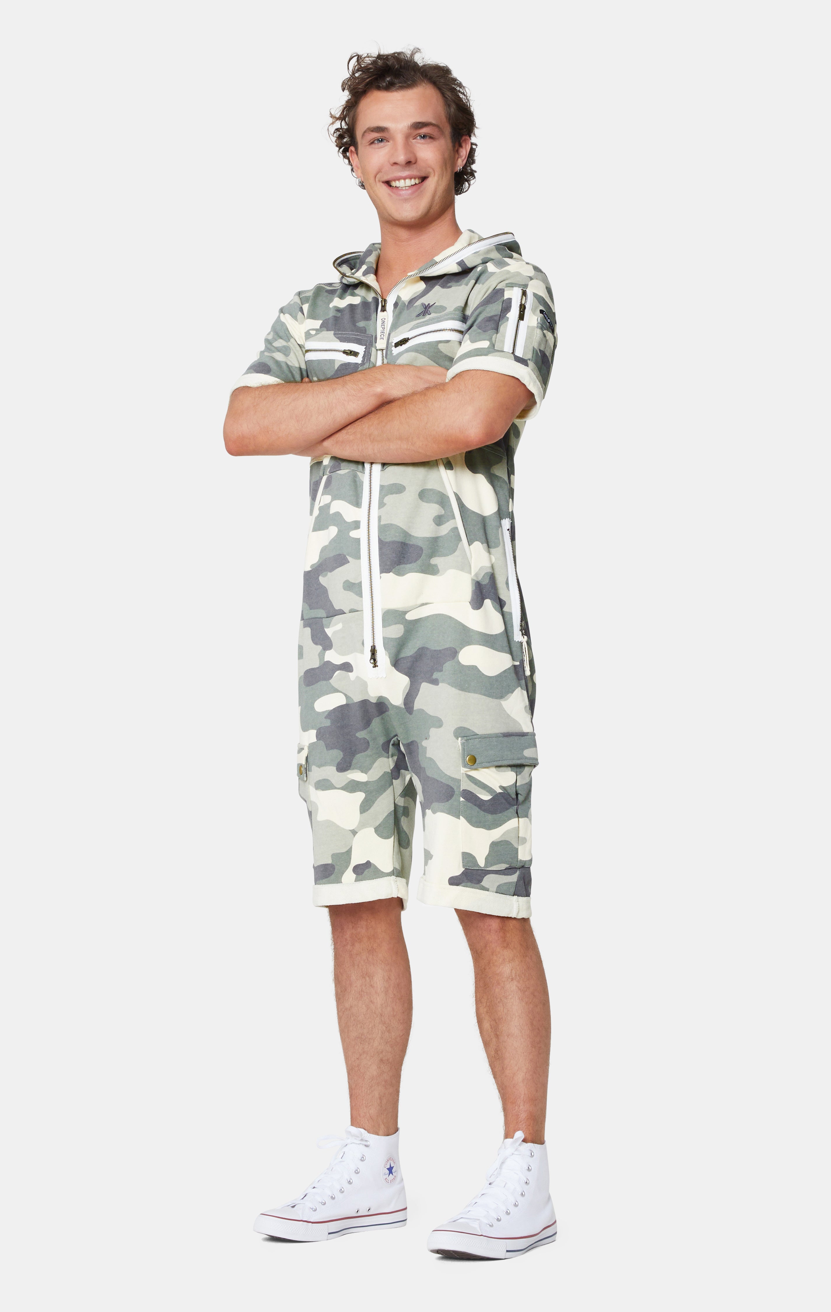 Cargo Short Jumpsuit Army Camo