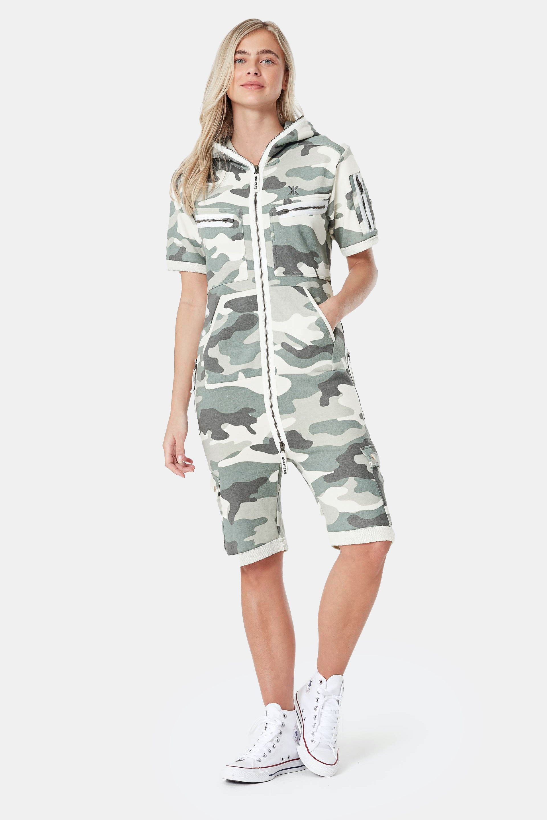 Cargo Short Jumpsuit Army Camo