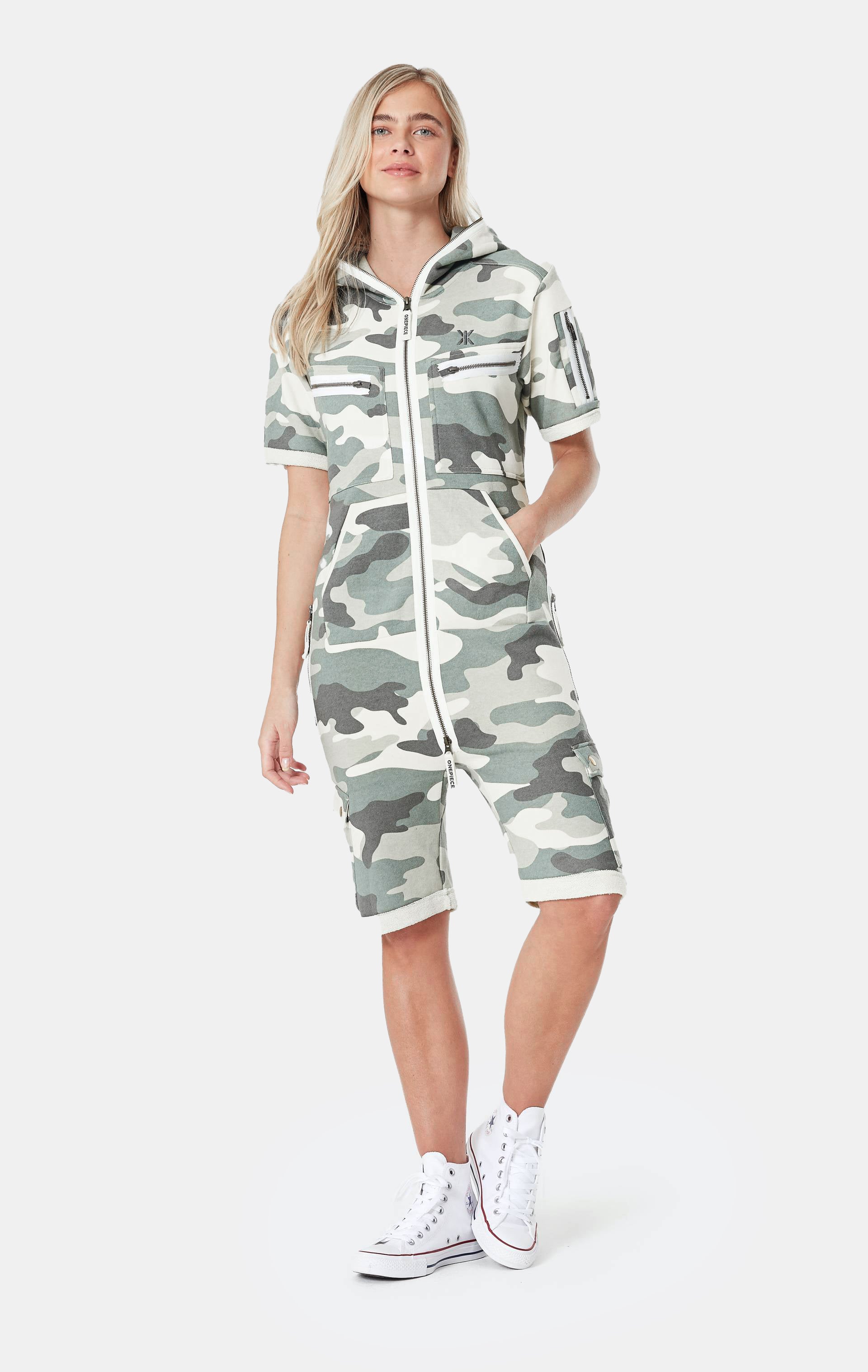 Cargo Short Jumpsuit Army Camo