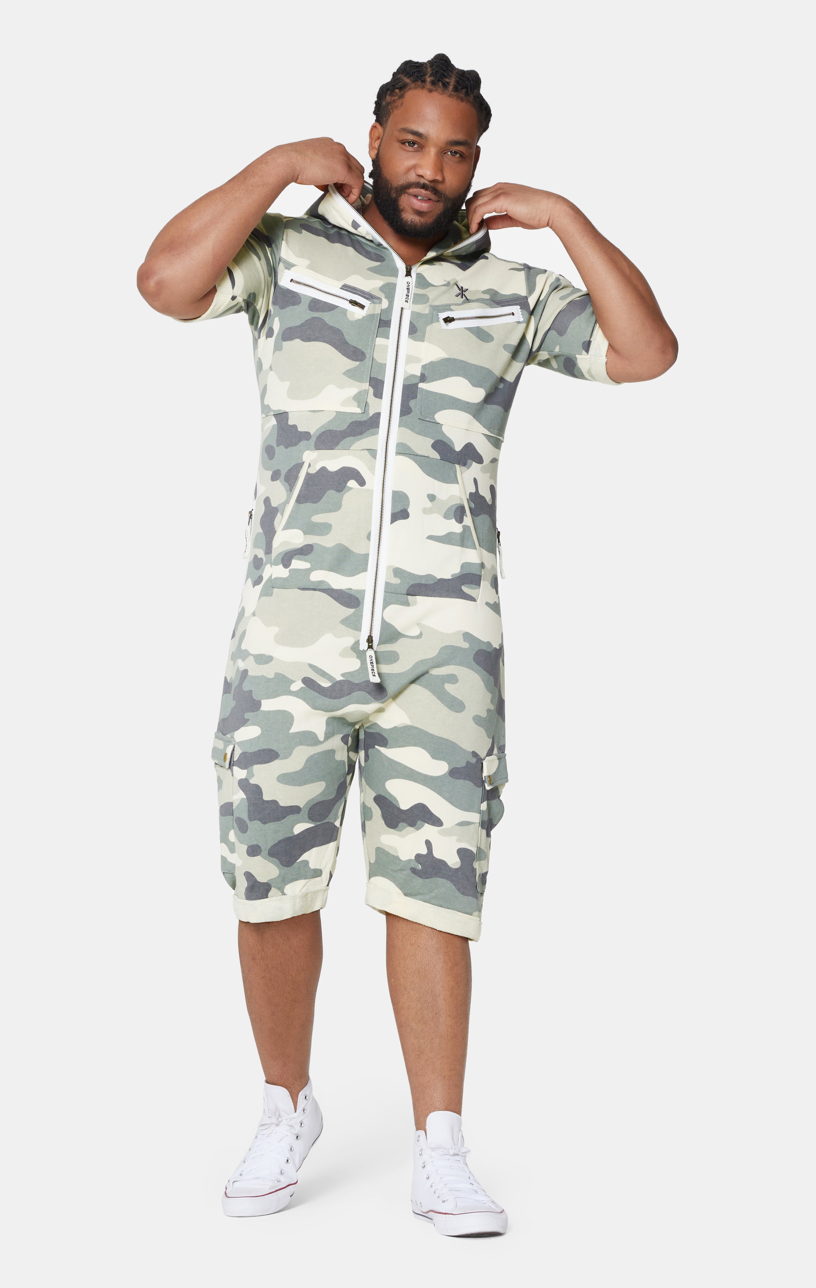 Cargo Short Jumpsuit Army Camo