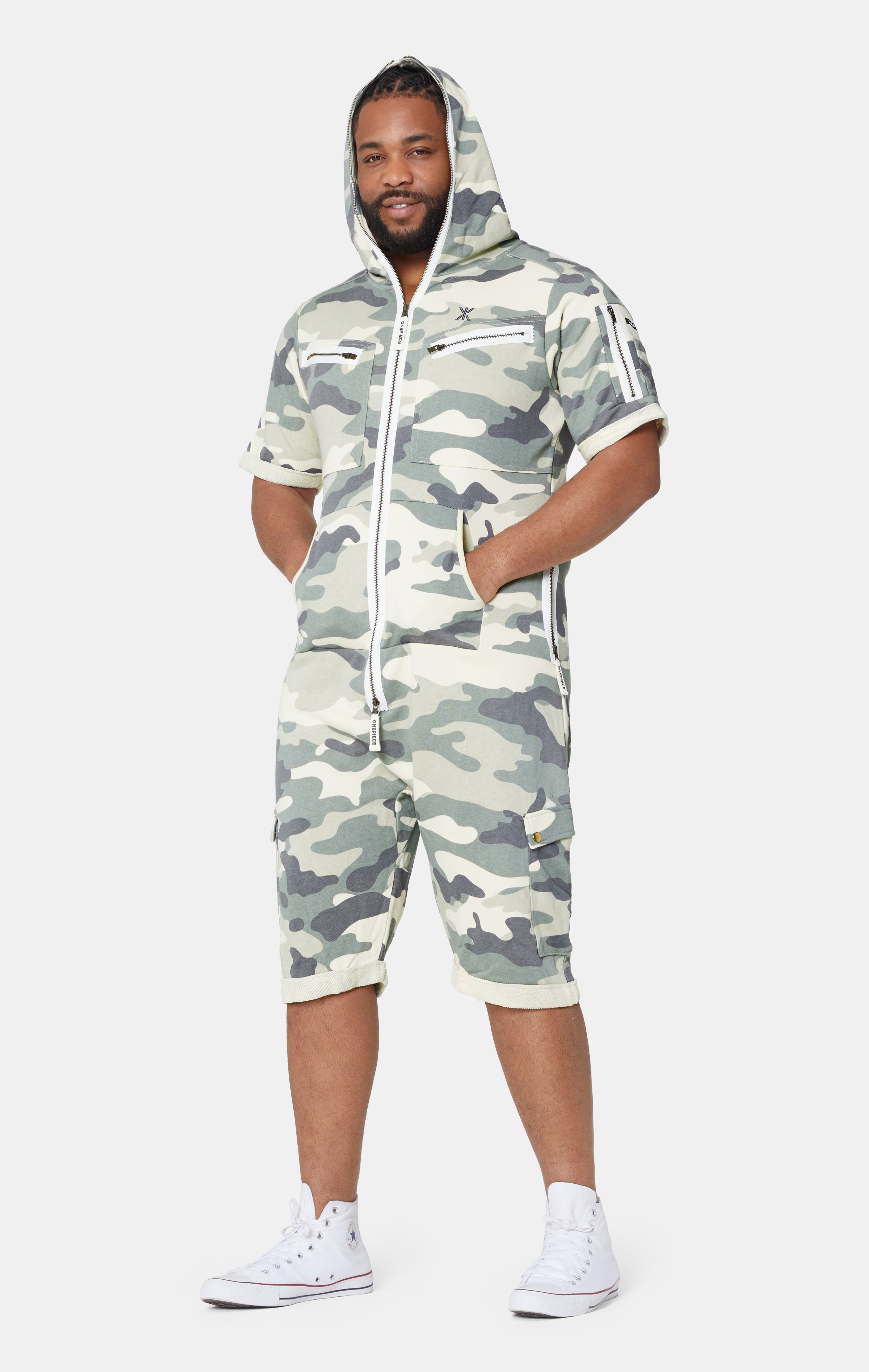 Cargo Short Jumpsuit Army Camo