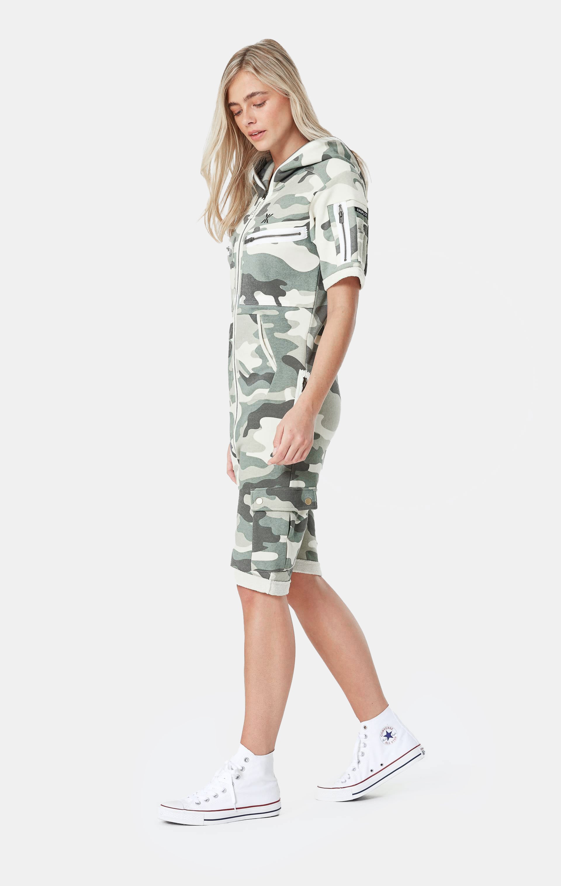 Cargo Short Jumpsuit Army Camo