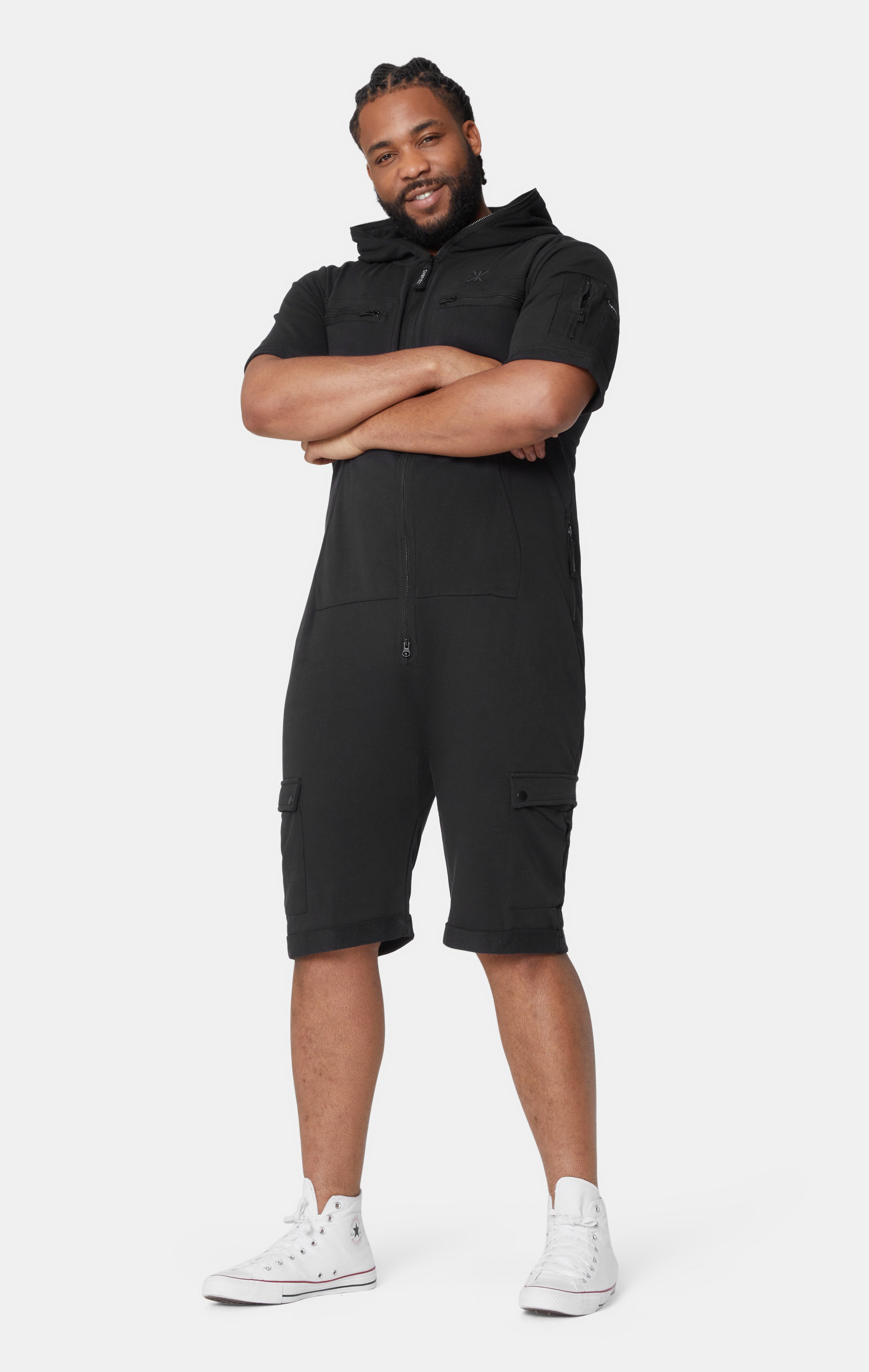 Cargo Short Jumpsuit Black