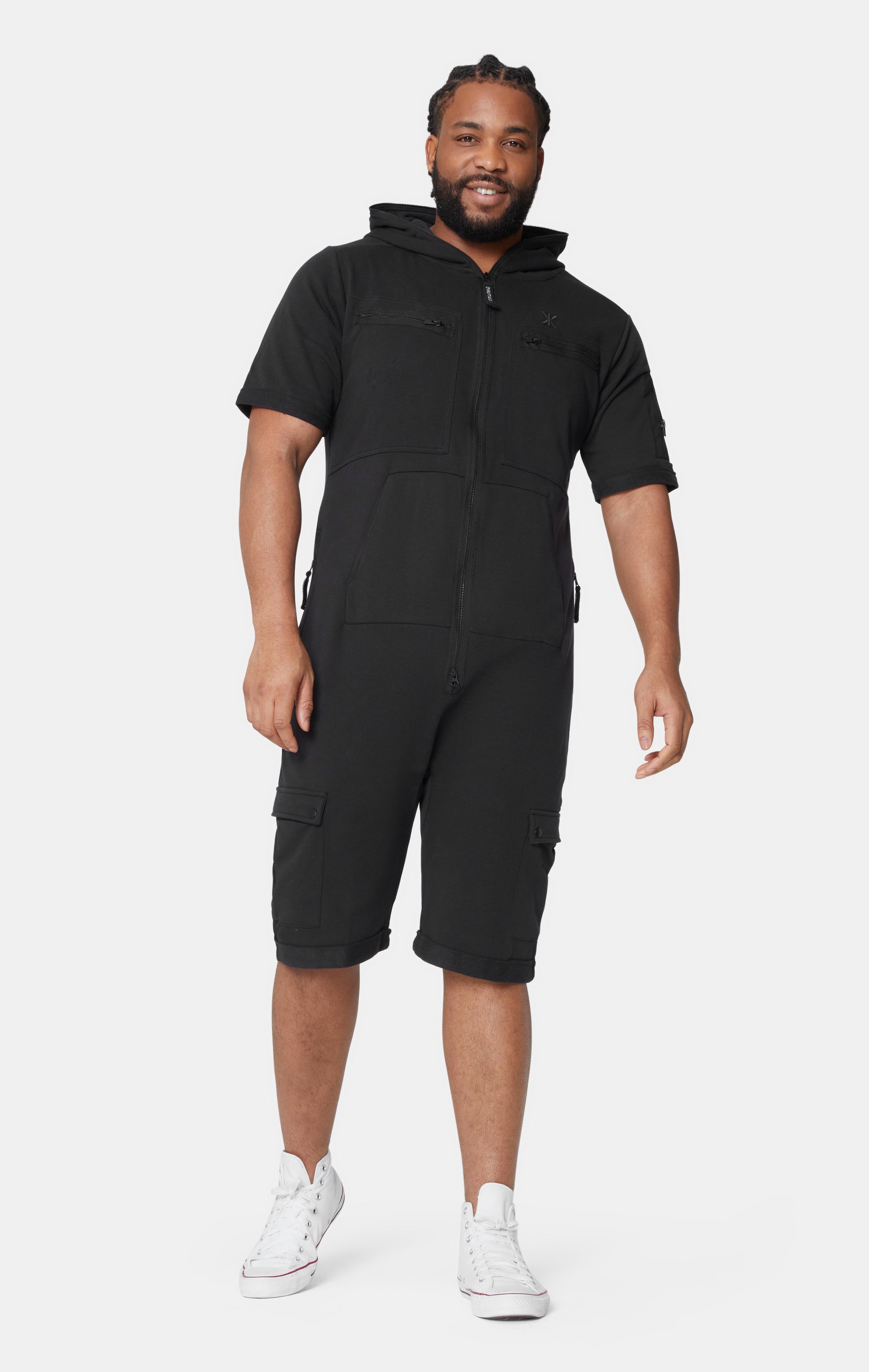 Cargo Short Jumpsuit Black