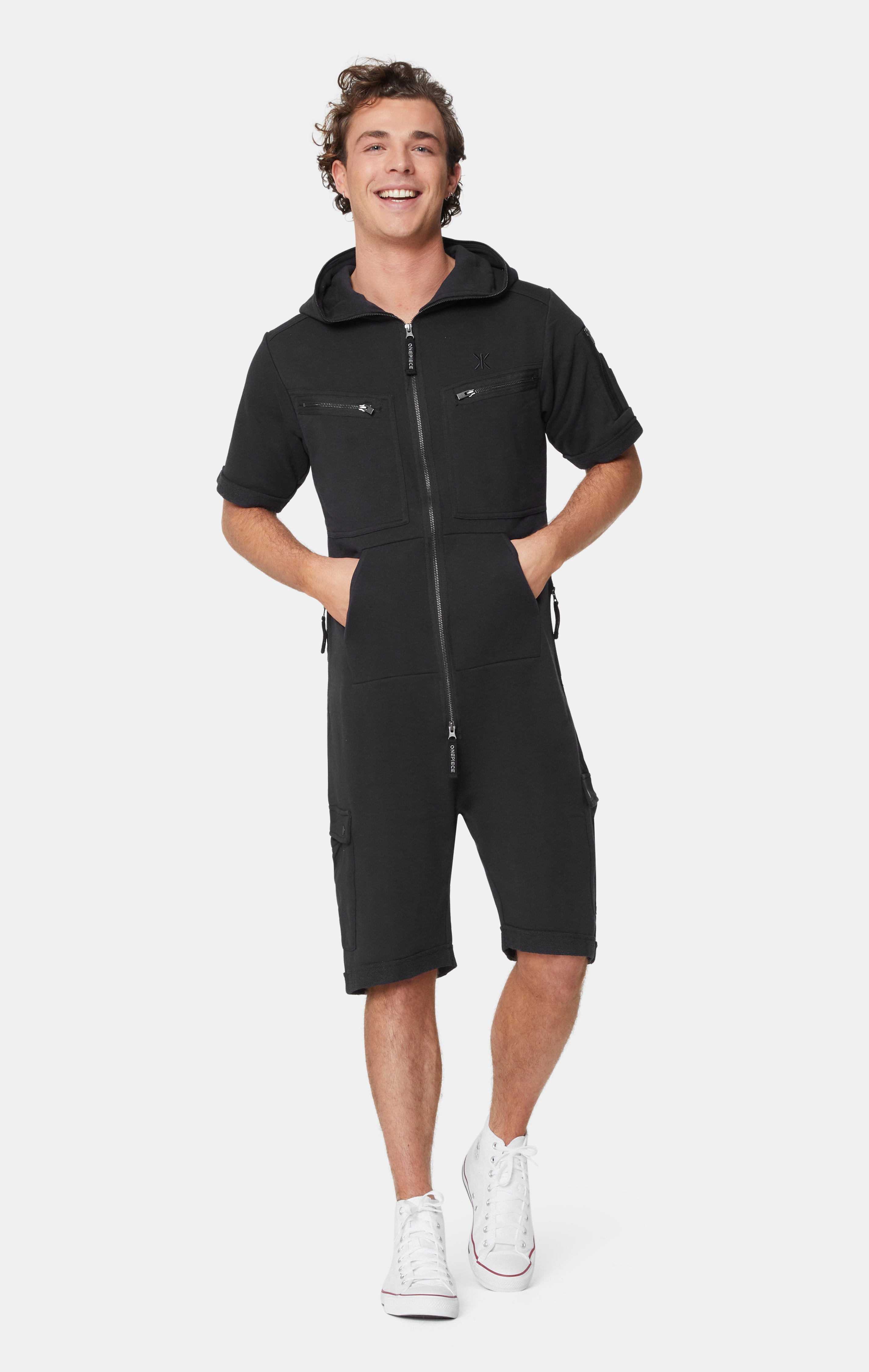 Cargo Short Jumpsuit Black
