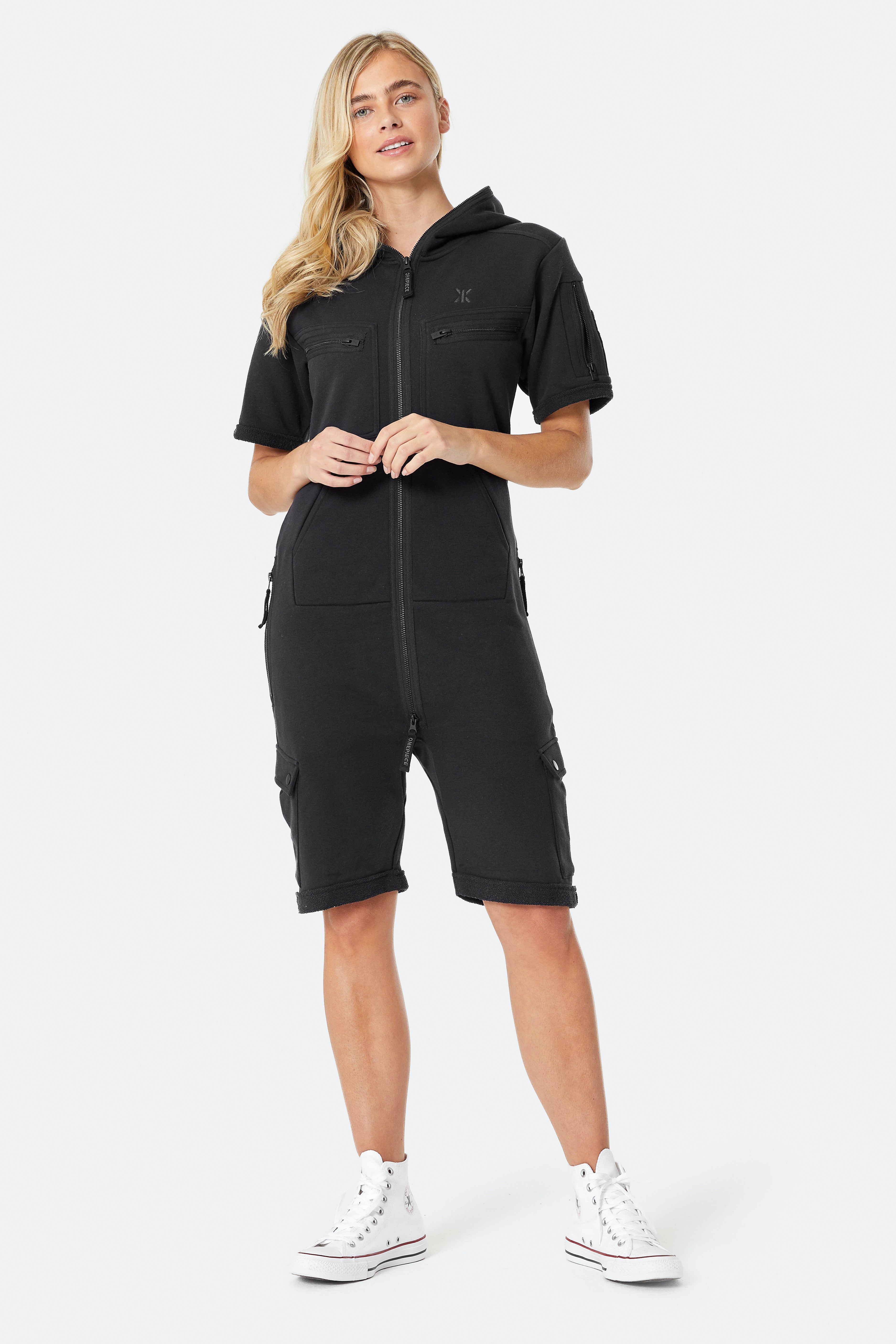Cargo Short Jumpsuit Black