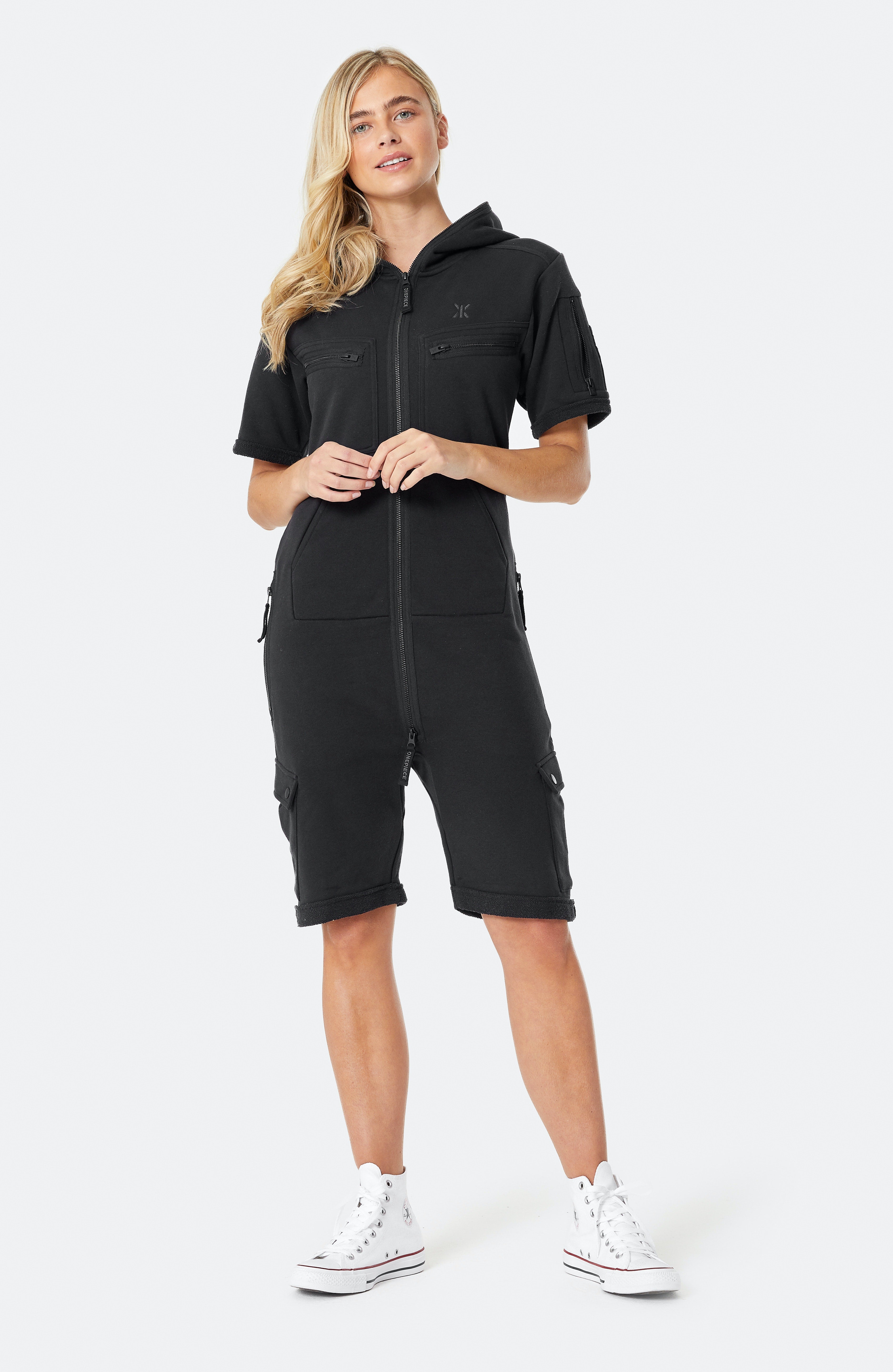 Cargo Short Jumpsuit Black