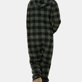 Checkered Fleece Jumpsuit Green