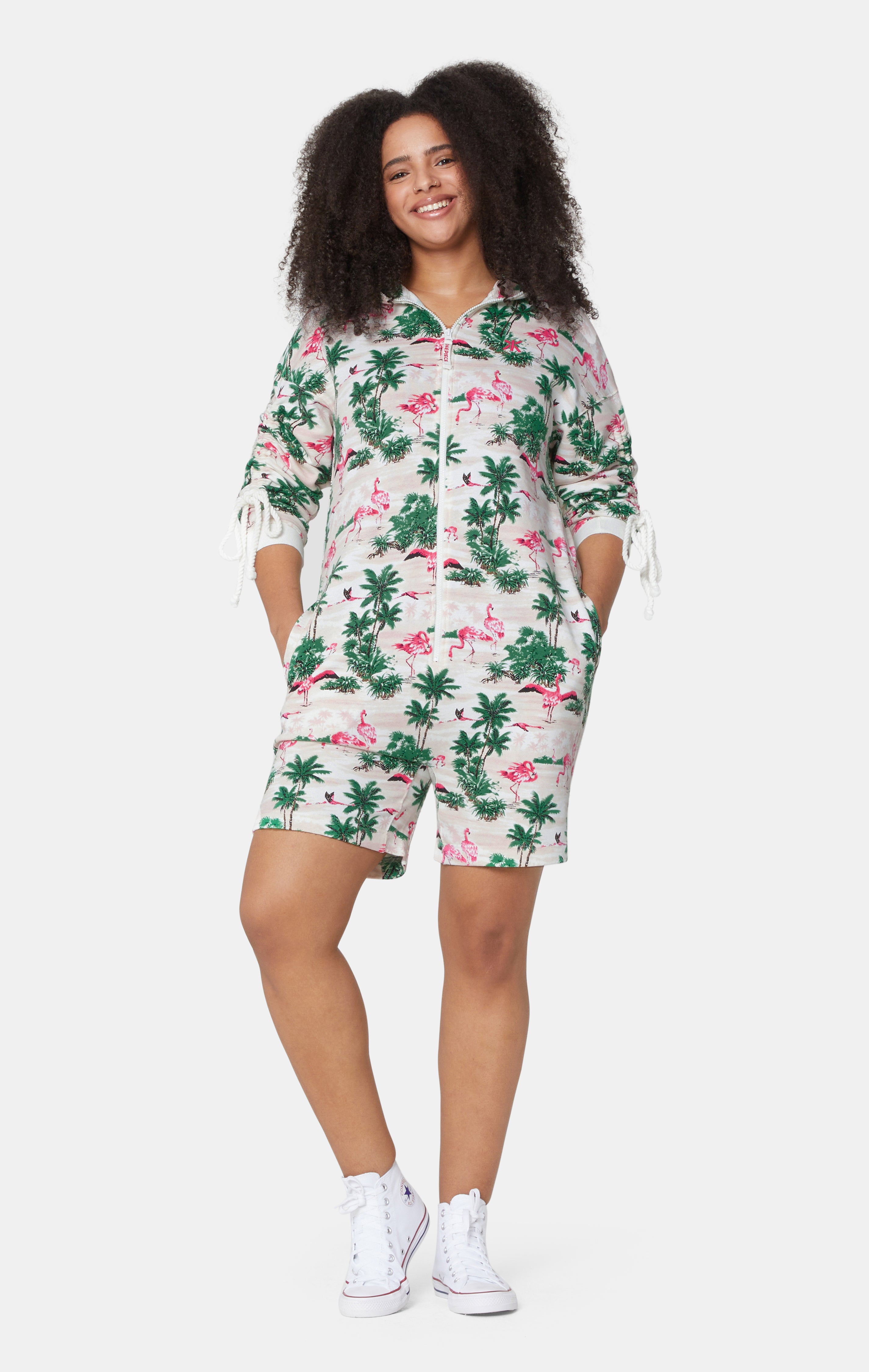 Flamingo Womens Short Jumpsuit Pink