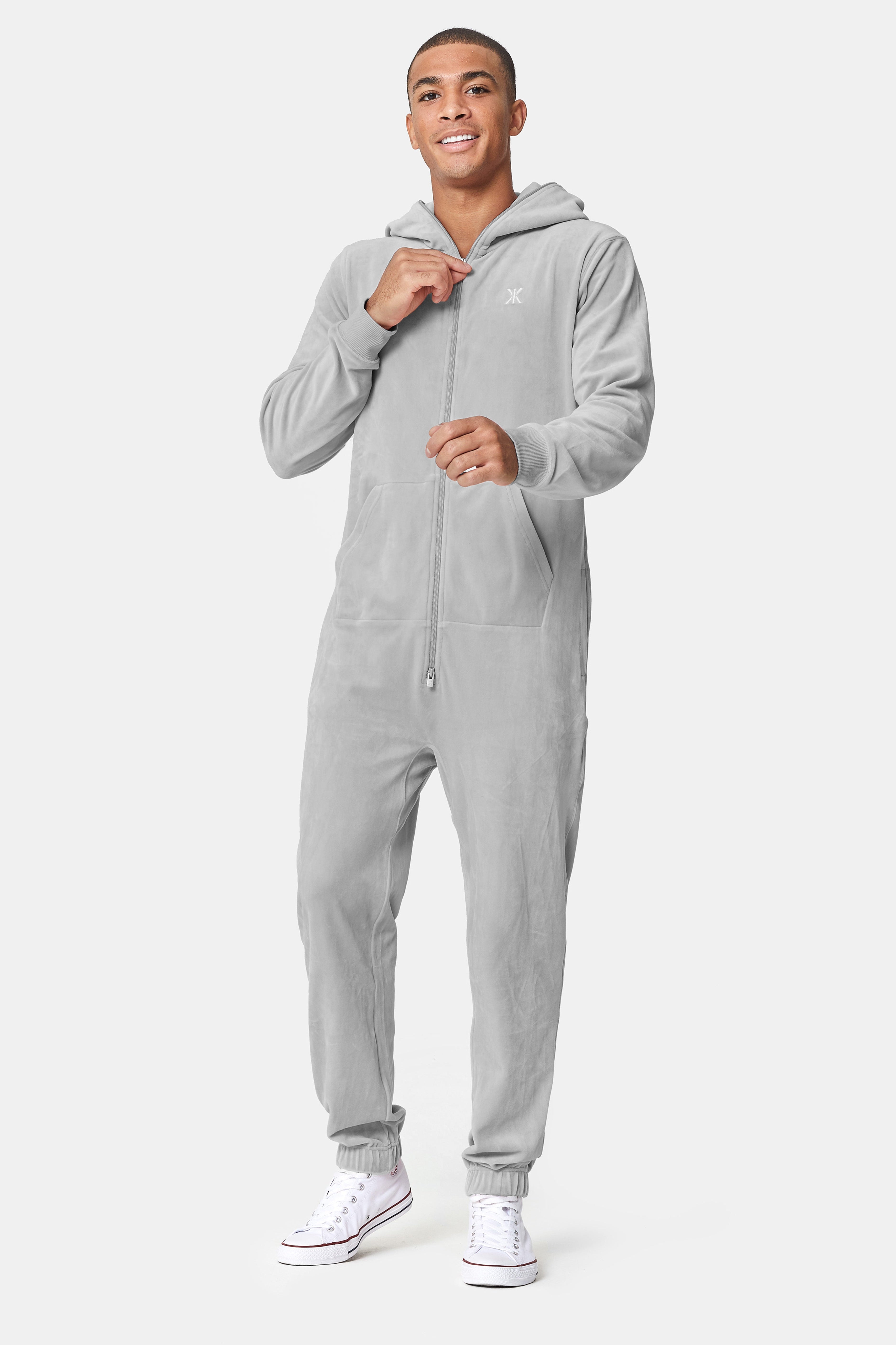Original Velvet Jumpsuit Light Grey