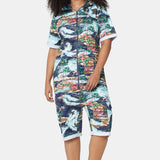 The Vintage Hawaii Short Jumpsuit Blue Mix