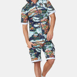 The Vintage Hawaii Short Jumpsuit Blue Mix
