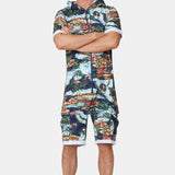 The Vintage Hawaii Short Jumpsuit Blue Mix
