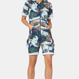 The Vintage Hawaii Short Jumpsuit Blue Mix