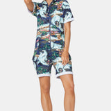 The Vintage Hawaii Short Jumpsuit Blue Mix