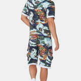 The Vintage Hawaii Short Jumpsuit Blue Mix