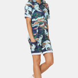 The Vintage Hawaii Short Jumpsuit Blue Mix