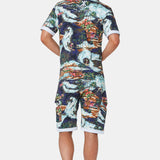 The Vintage Hawaii Short Jumpsuit Blue Mix