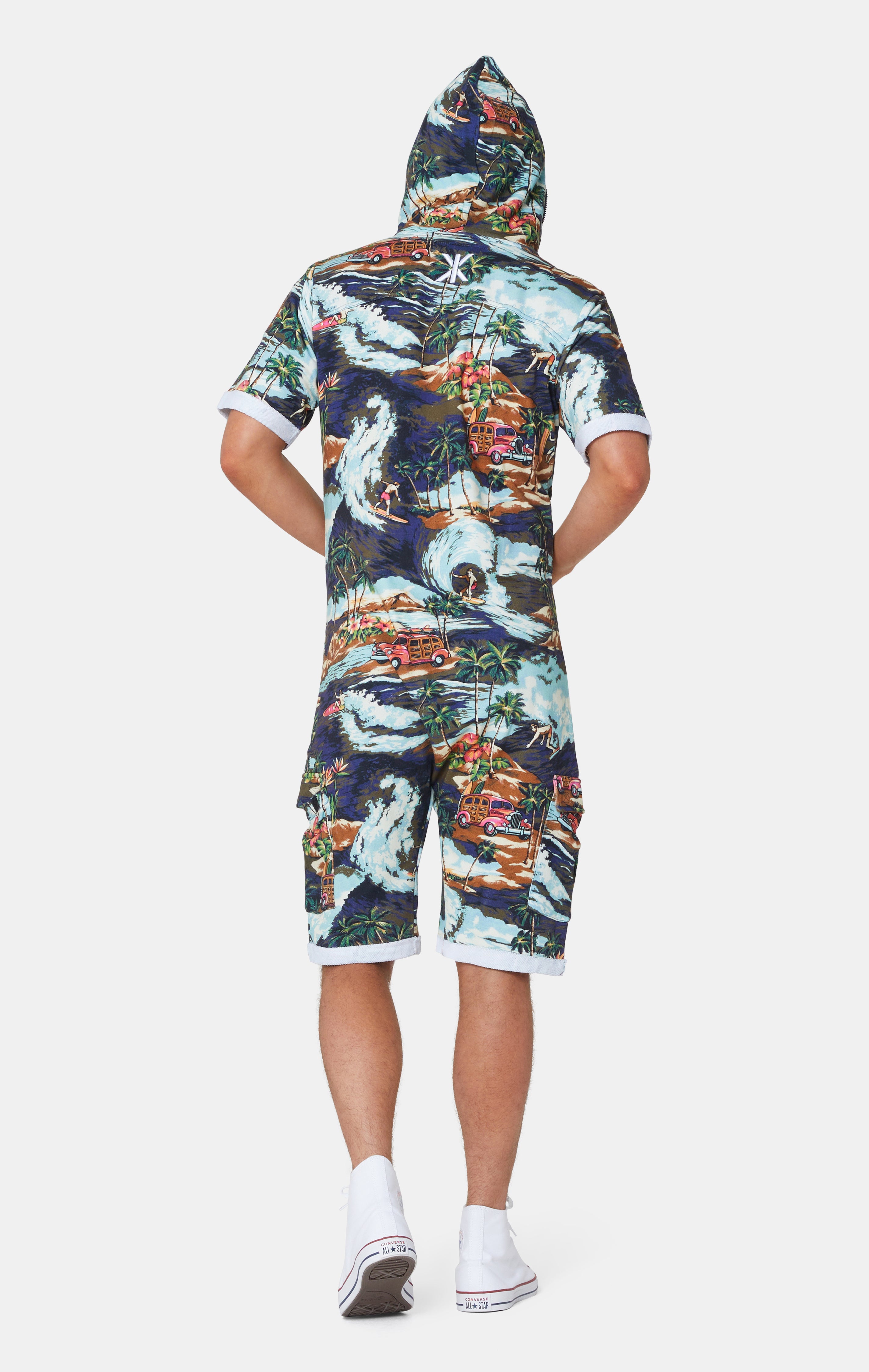 The Vintage Hawaii Short Jumpsuit Blue Mix