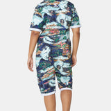 The Vintage Hawaii Short Jumpsuit Blue Mix