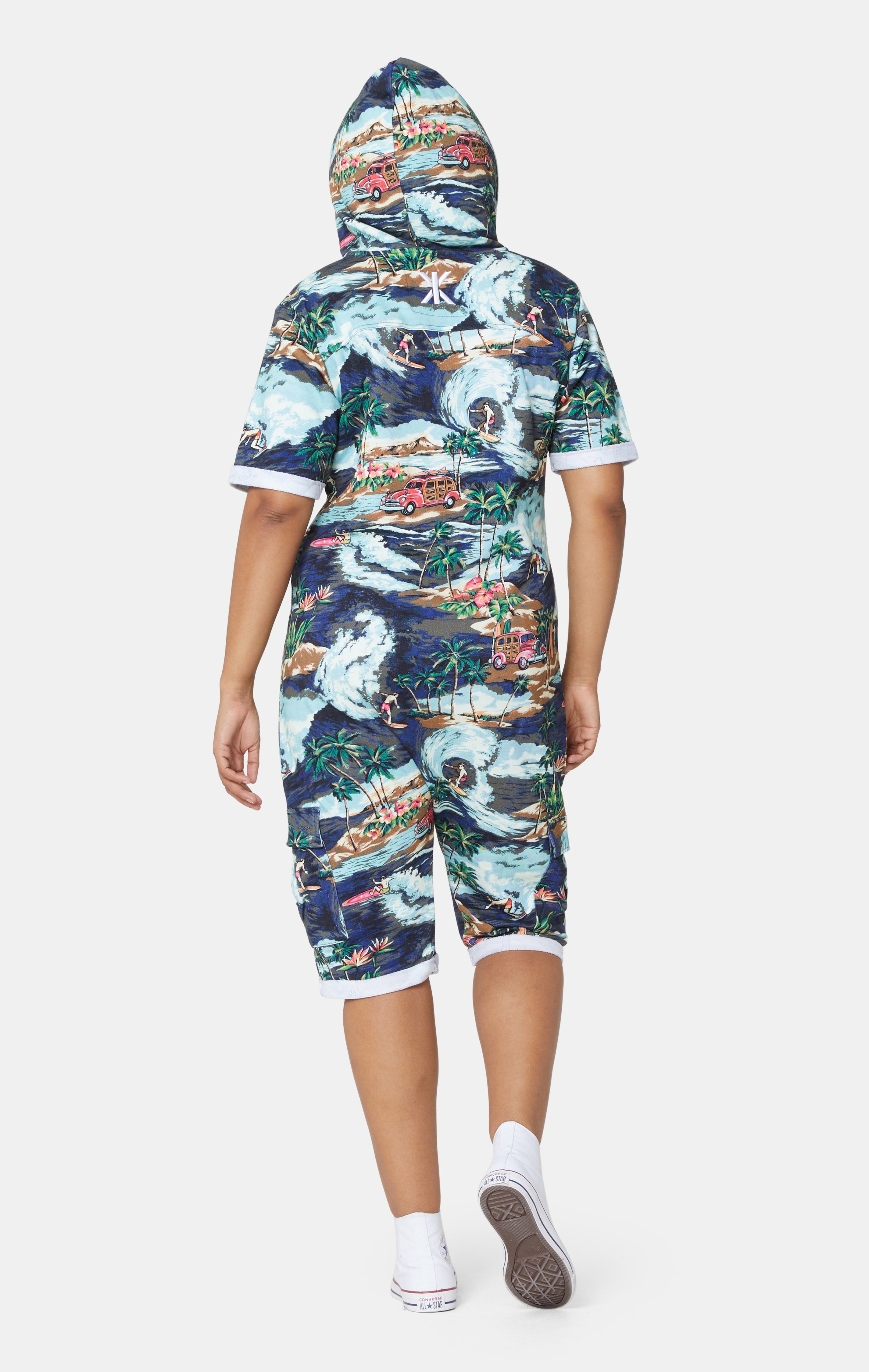 The Vintage Hawaii Short Jumpsuit Blue Mix