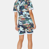 The Vintage Hawaii Short Jumpsuit Blue Mix