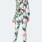 Tropicana Fitted Jumpsuit Off White Print