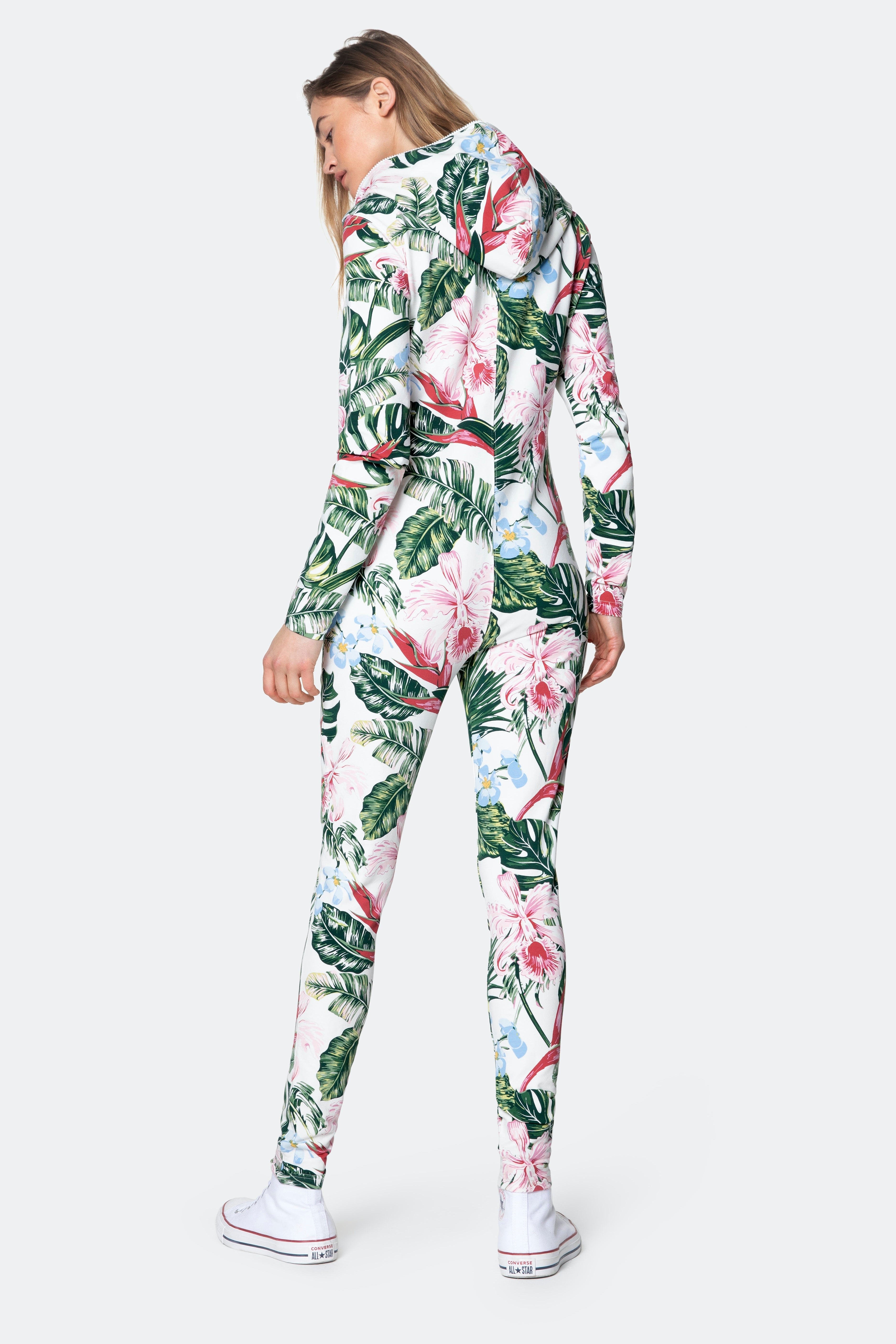 Tropicana Fitted Jumpsuit Off White Print