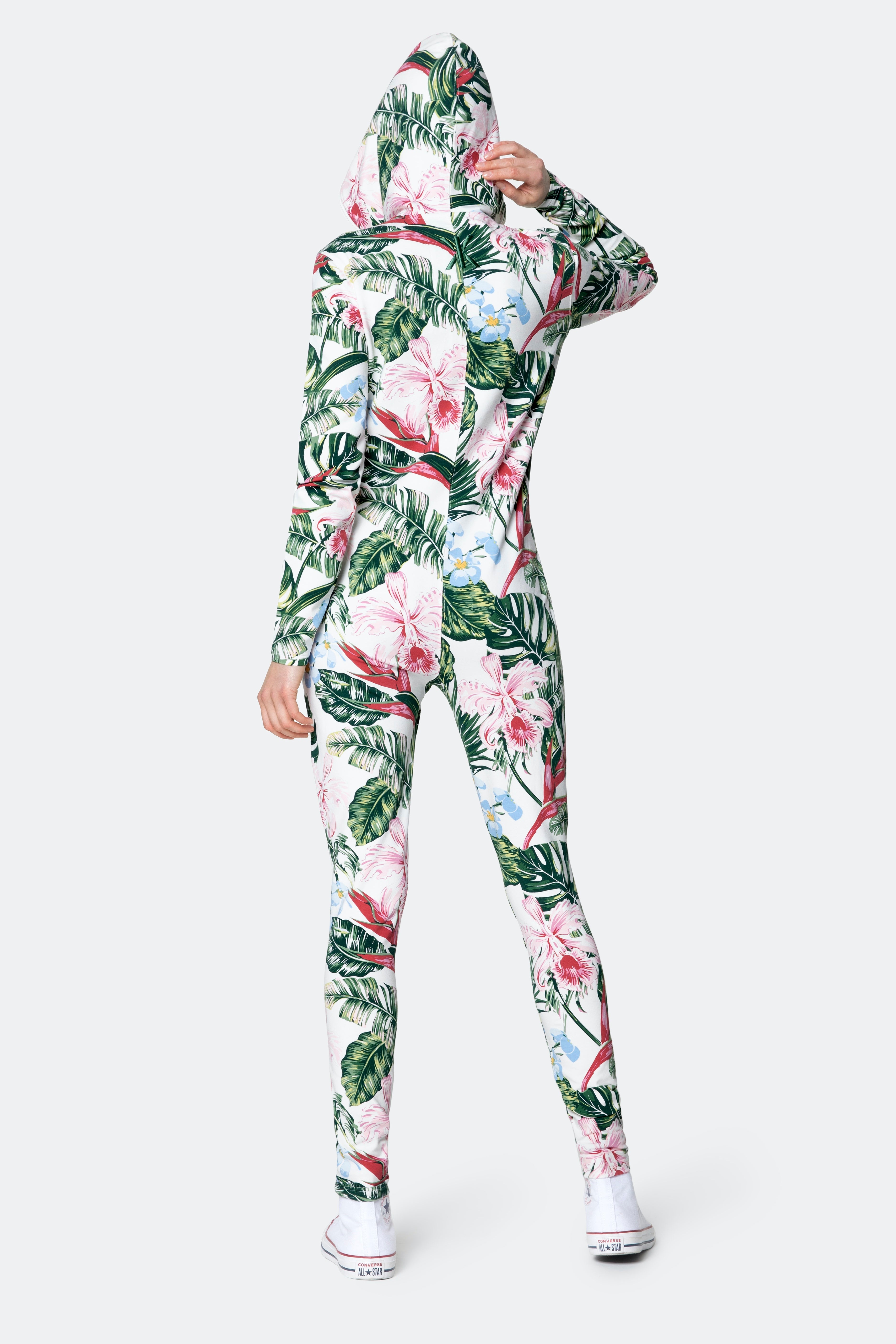 Tropicana Fitted Jumpsuit Off White Print