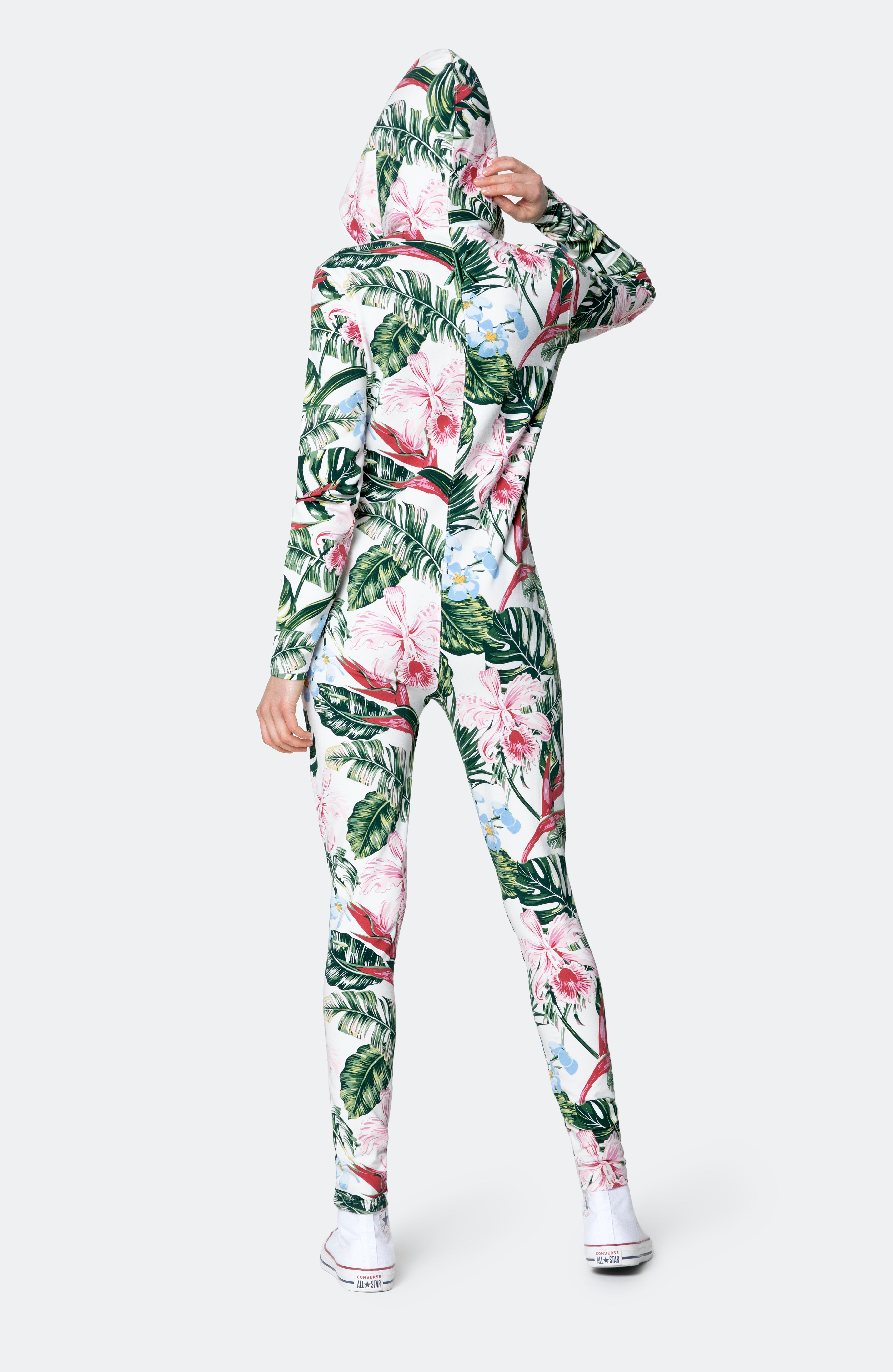 Tropicana Fitted Jumpsuit Off White Print