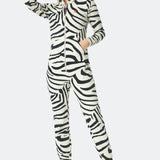 Zebra Fitted Jumpsuit Off-white