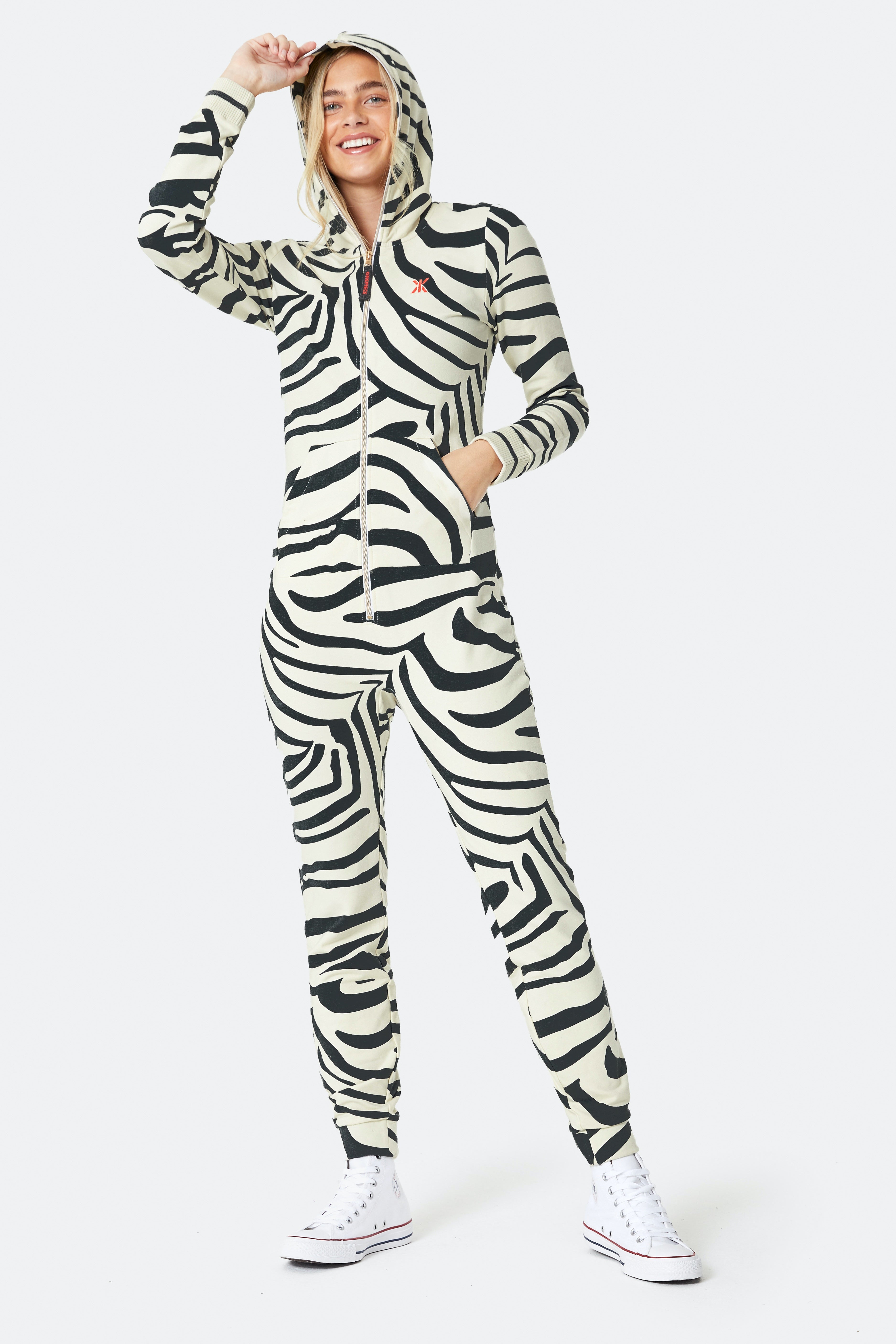 Zebra Fitted Jumpsuit Off-white