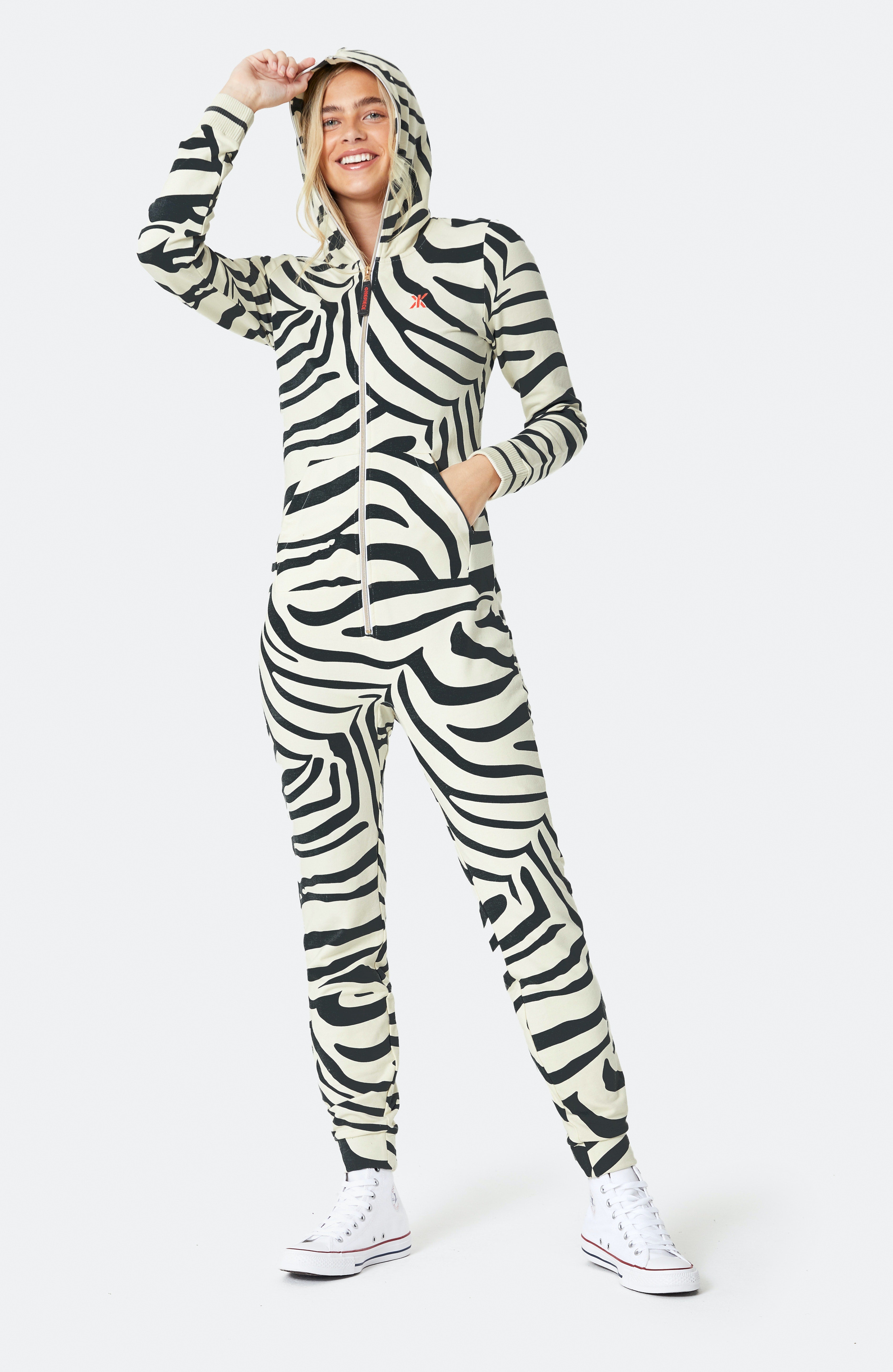 Zebra Fitted Jumpsuit Off-white
