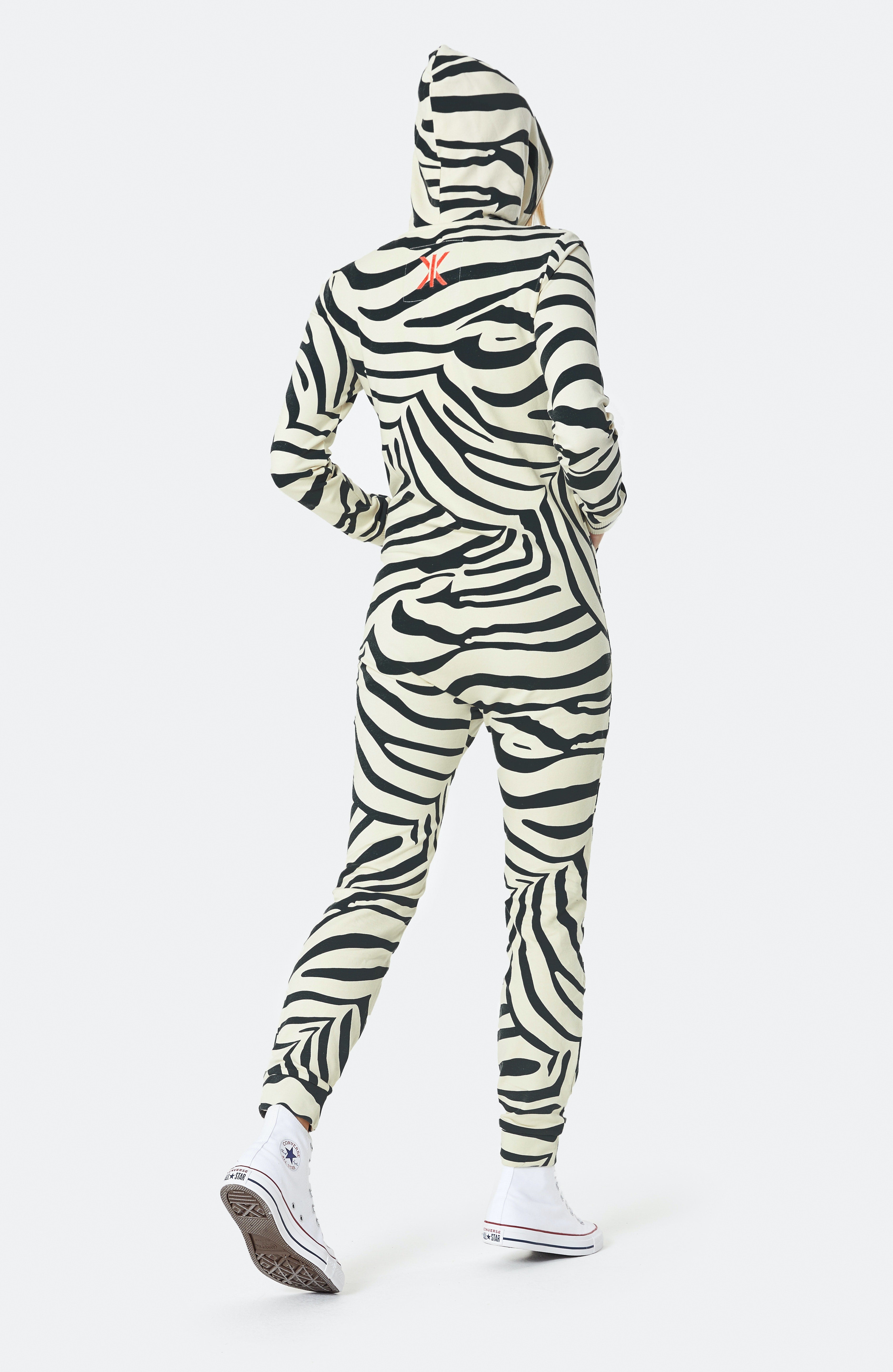 Zebra Fitted Jumpsuit Off-white
