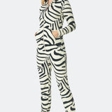 Zebra Fitted Jumpsuit Off-white